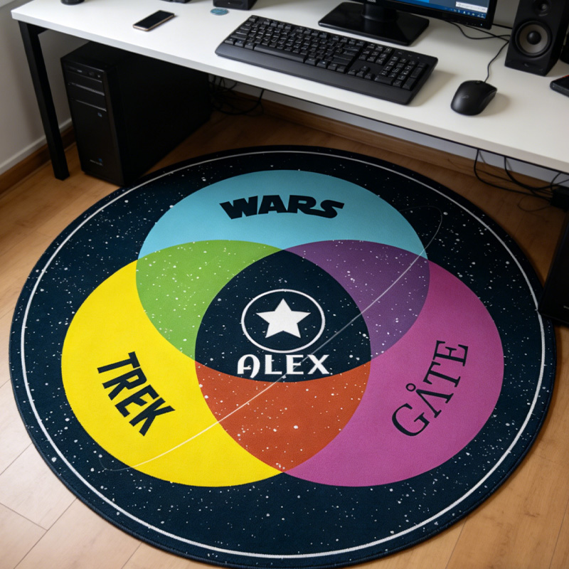 Personalized Space War Gate Graphic Rug Doormat Kids Nerd Bedroom Playroom Rug Gifts for Geek Lover