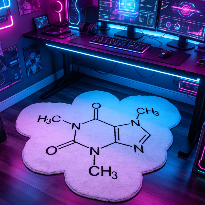 Personalized Nerdy Chemical Formula Graphic Rug Doormat Kids Nerd Bedroom Playroom Rug Gifts for Geek Lover