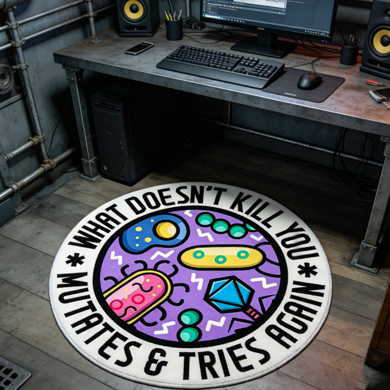 Personalized Nerdy Bacteria Theme Graphic Rug Doormat Kids Nerd Bedroom Playroom Rug Gifts for Geek Lover