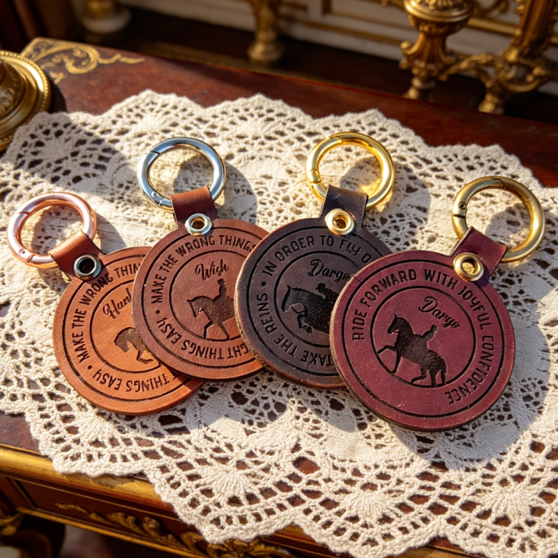 Personalized Horse Leather Saddle Tag Unique Equestrian Gift keychain Gift for Equestrian Riding Lovers
