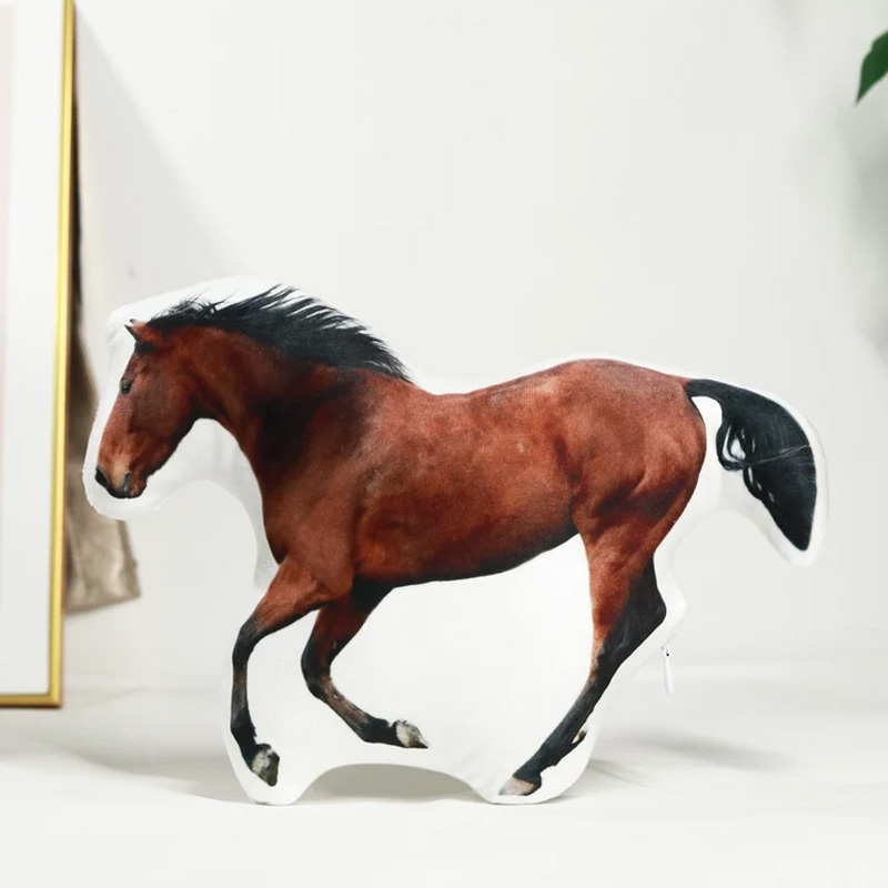 Personalized Horse Photo Plush Graphic 3D Print Throw Pillow Pet Memorial Gift for  Riding Lovers