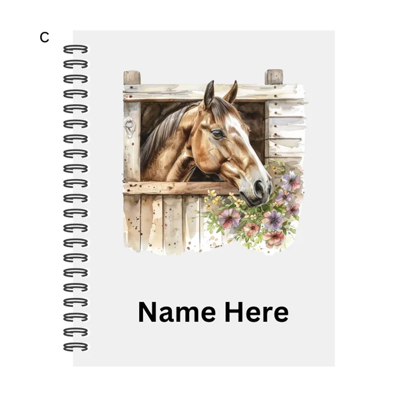 Personalized Horse Design Lover Notebook Country Rustic Journal Gift for Cowboys Riding Lovers Equestrian Lovers