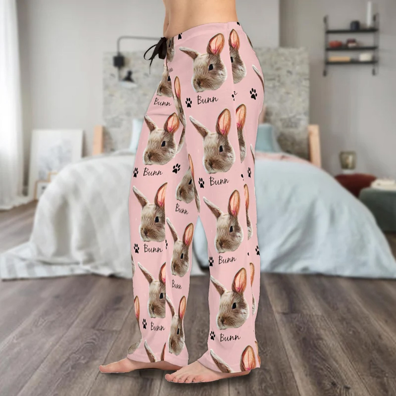 Personalized Horse Faces Pajama Photo Pants Anniversary Gift for Riding Lovers
