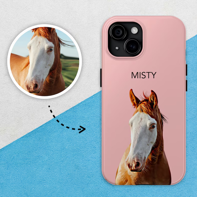 Personalized Horse Portrait From Photo Gift for Riding Lovers Equestrian Lovers Unique Style Phone Cases