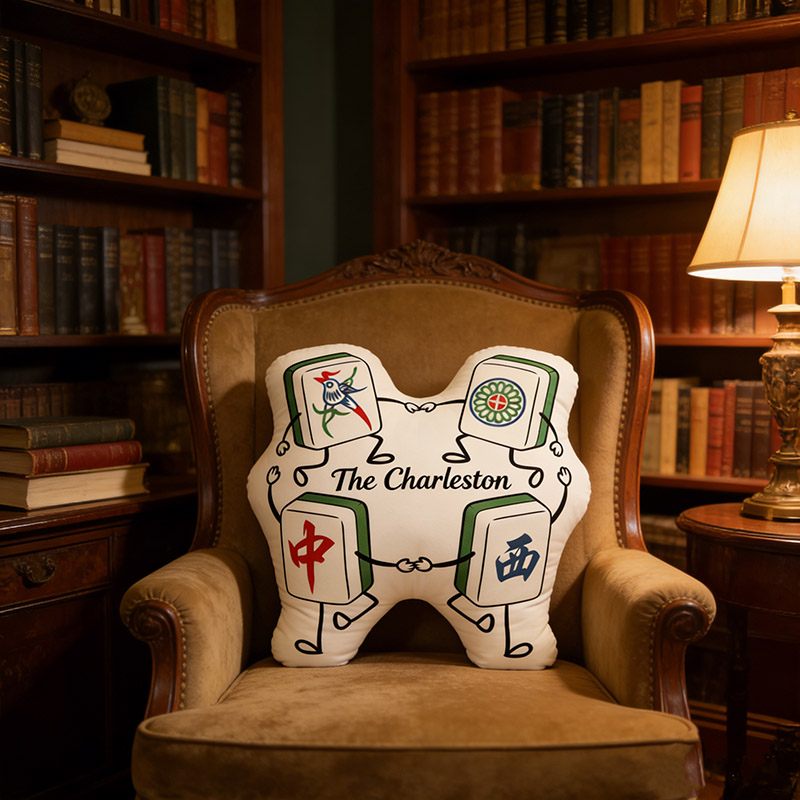 Personalized Charleston Mahjong Pillow Dance Pillow Custom Tiles and Text for Mahjong Lovers Dance Lovers for Holiday Party for Family Friends