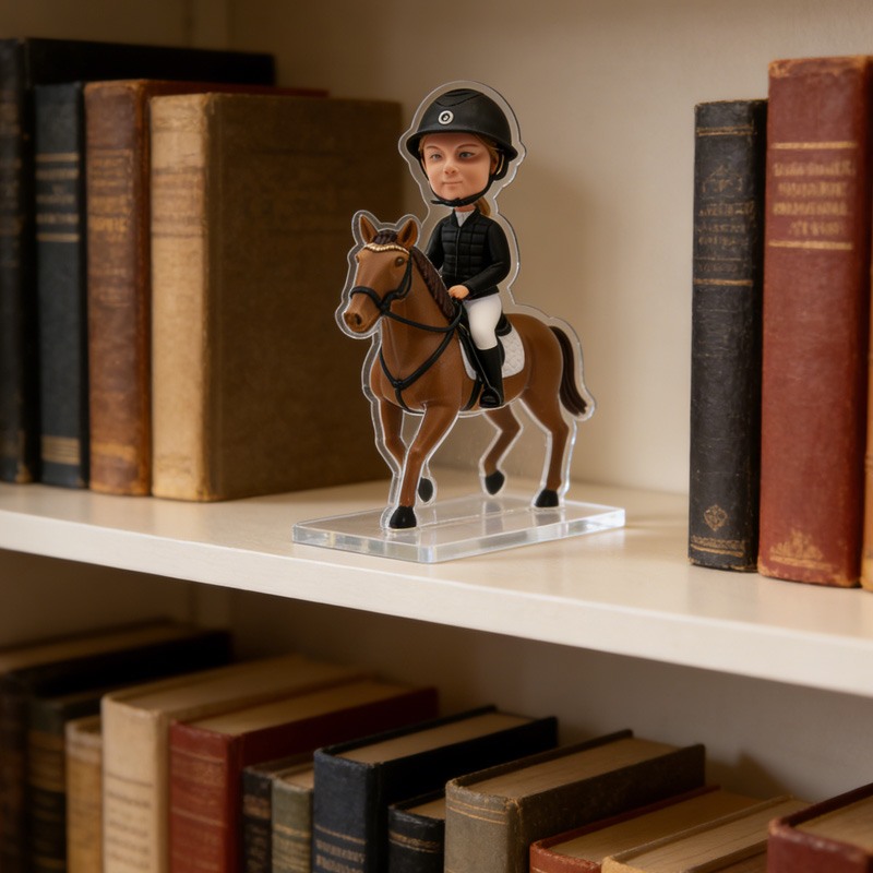 Personalized Equestrian Horse Racing Figurine Sculpture Acrylic Stand Custom Gift for Riding Lovers