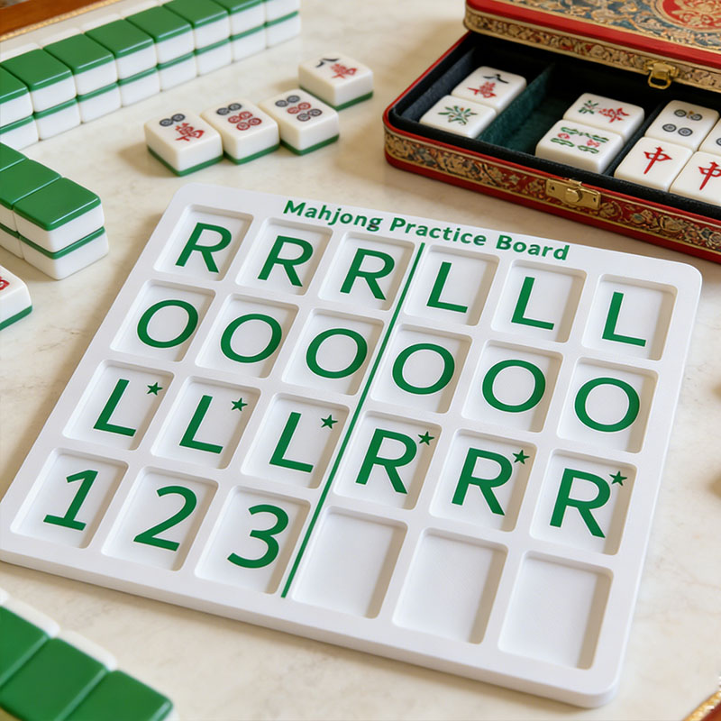 Mahjong Practice Board Reusable Training 3d printed Board for Tile Placement Strategy Learning and Skill Improvement for Beginners and Advanced Players