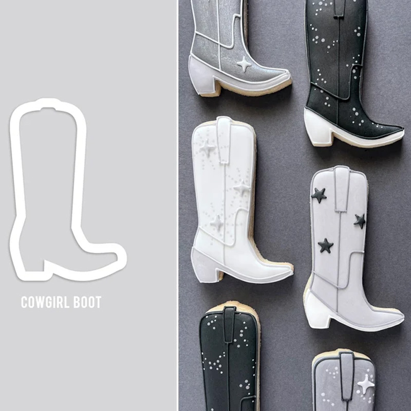 Personalized Cowgirl Cowboy Western Bootie Cookie Cutter Gift For Horse Lover Barn Owner Cutter 3D Printed Baking Supplies Fondant Tool Craft Stamp for Equestrian Lover