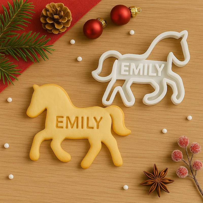 Personalized Horse Little Pony with Name Cookie Cutter Gift For Horse Lover Barn Owner Cutter 3D Printed Baking Supplies Fondant Tool Craft Stamp for Equestrian Lover
