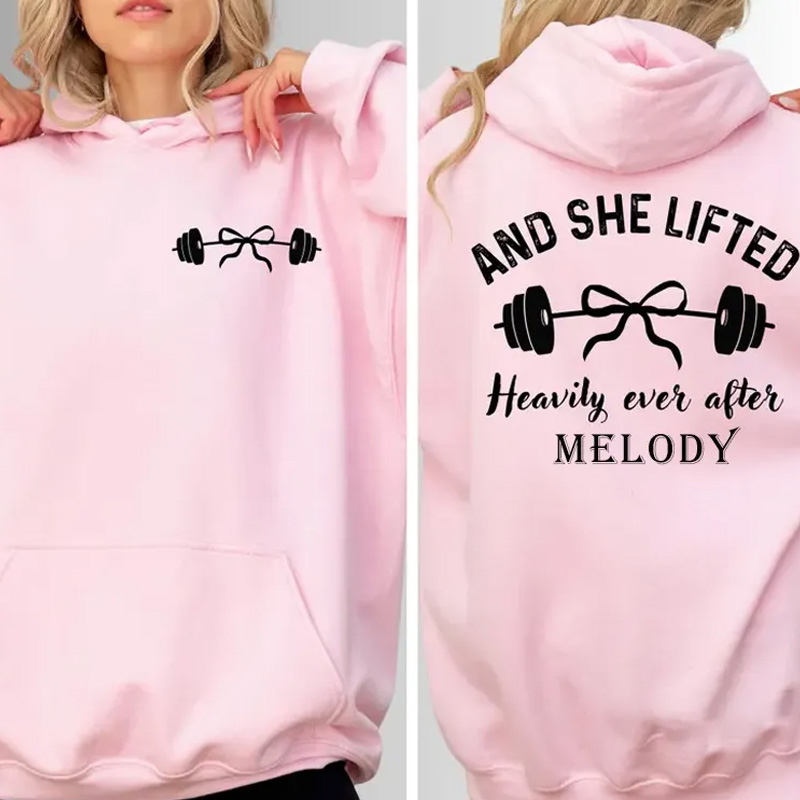 Personalized Fitness Classic Hoodies And She Lifted Heavily Ever After Sweatshirt for Fitness Enthusiasts Bodybuilders and Gym Lovers