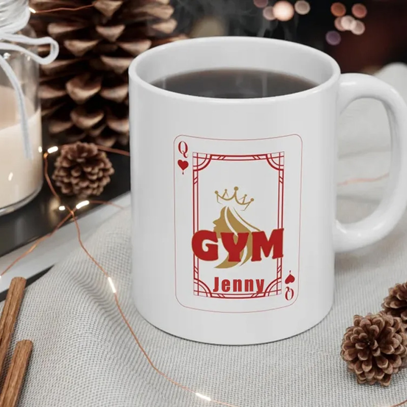 Personalized Gym Queen Mug Couple Queen And King Mug Coffee Bottle Quirky Gift for Fit Couples for Gym Lovers