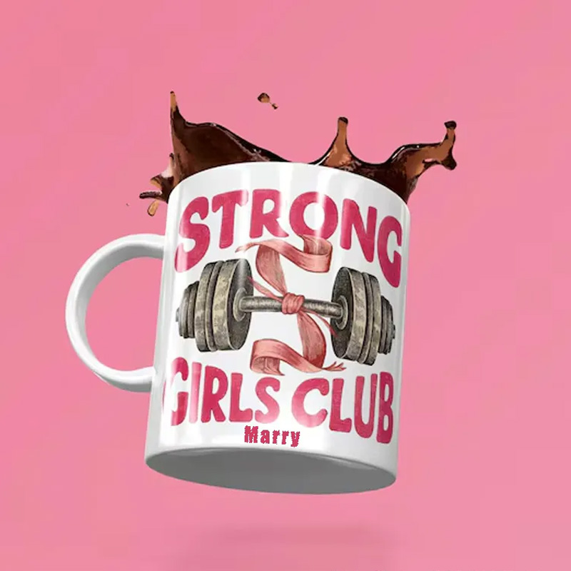 Personalized Strong Girls Club Mug Novelty Ceramic Mug for Gym Lovers