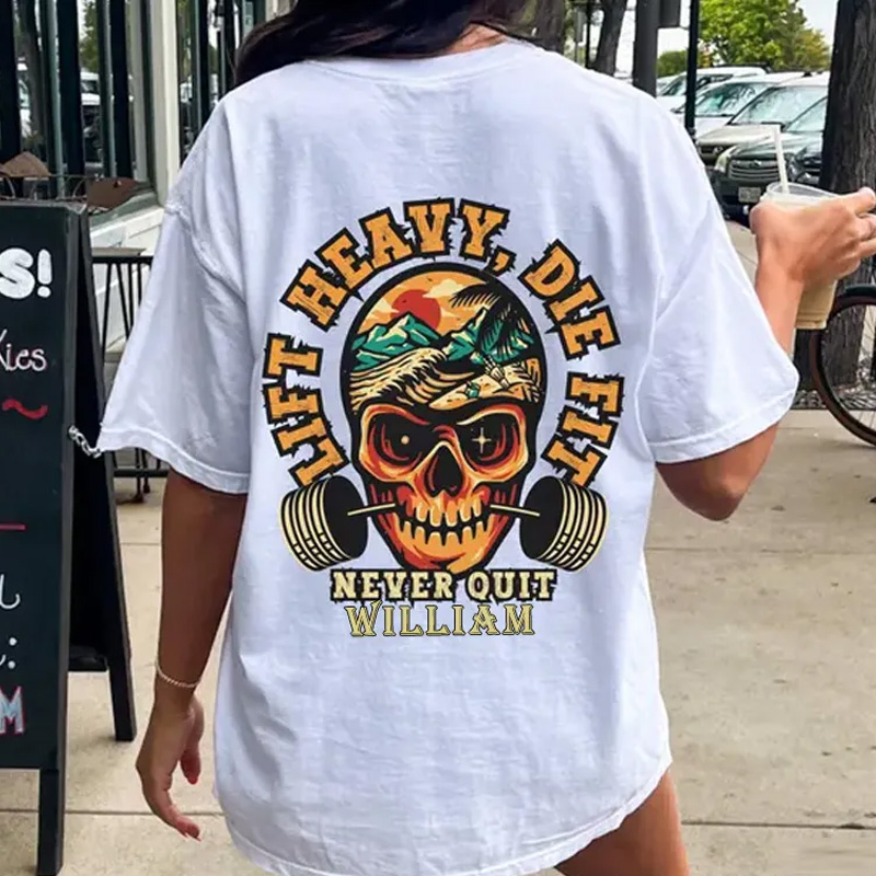 Personalized Gym Classic T-Shirt Never Quit Shirt Weightlifting Gifts For Fitness Lover for Fitness Enthusiasts Bodybuilders and Gym Lovers