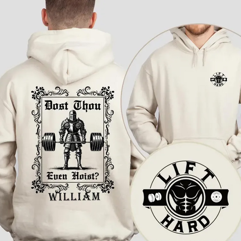 Personalized Fitness Classic Hoodies Gym Sweatshirt Dost Thou Even Hoist Funny Running Hoodie for Fitness Enthusiasts Bodybuilders and Gym Lovers