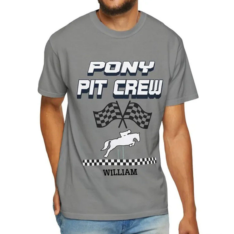 Personalized Pony Pit Crew Classic T-Shirt Equestrian Horse Show Helpers Tee for Riding Lovers