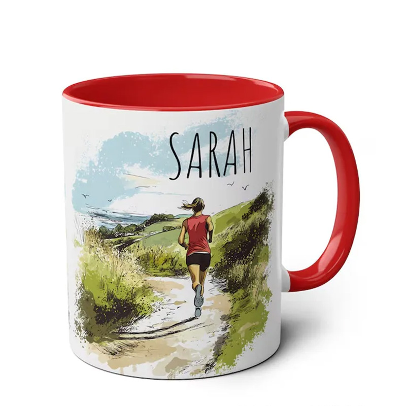 Personalized Runner  Mug with Funny Triathlon Mug Gift for Fitness Enthusiasts Bodybuilders and Gym Lovers