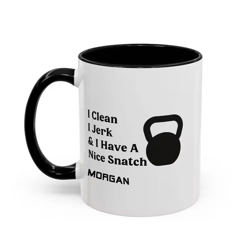 Personalized Funny Weightlifting Coffee Mug Kettlebell Gym Workout Gift for Fitness Enthusiasts Bodybuilders and Gym Lovers