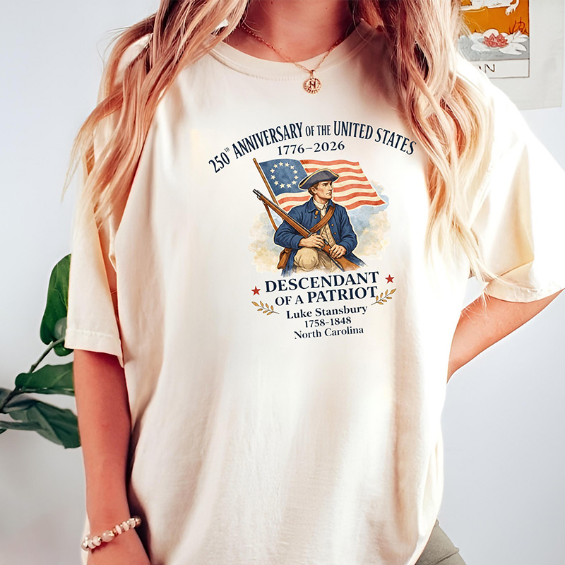 Personalized American 250th Anniversary of the United States Shirt, Descendant of a Patriot Tee