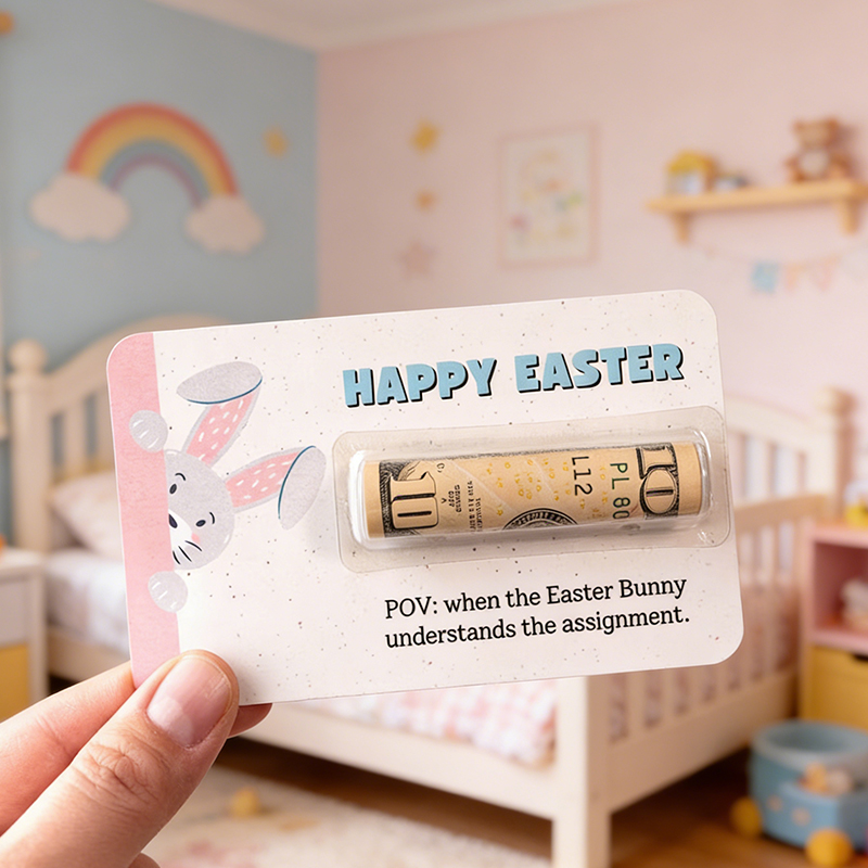 Easter Funny Cash Gift Cute Money Holder Gift for Easter Basket Filler Teen Tween Kids Girl or Boy Clever Gift