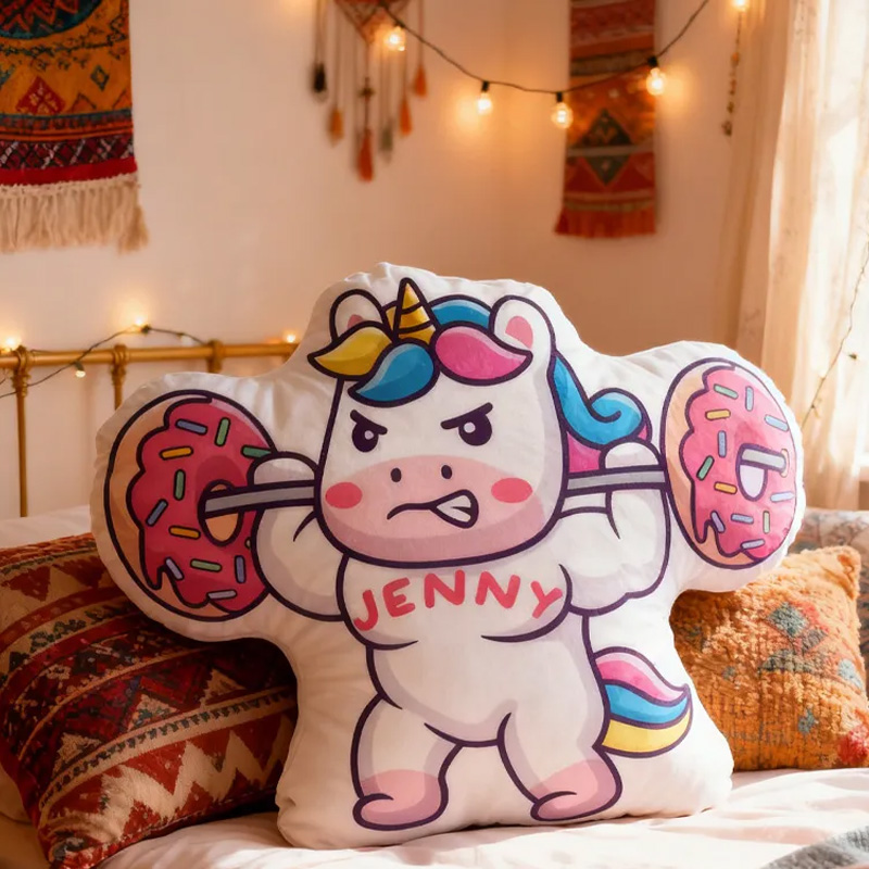 Personalized Fitness Magical Animals Pillow Graphic 3D Print Trainer Fitness Planner Decoration Letter Pillow Exercise Sport Gym Sublimation Design Lift Heavy Shit Gym Rat Weightlifting Pillow for Kids Gym Lovers