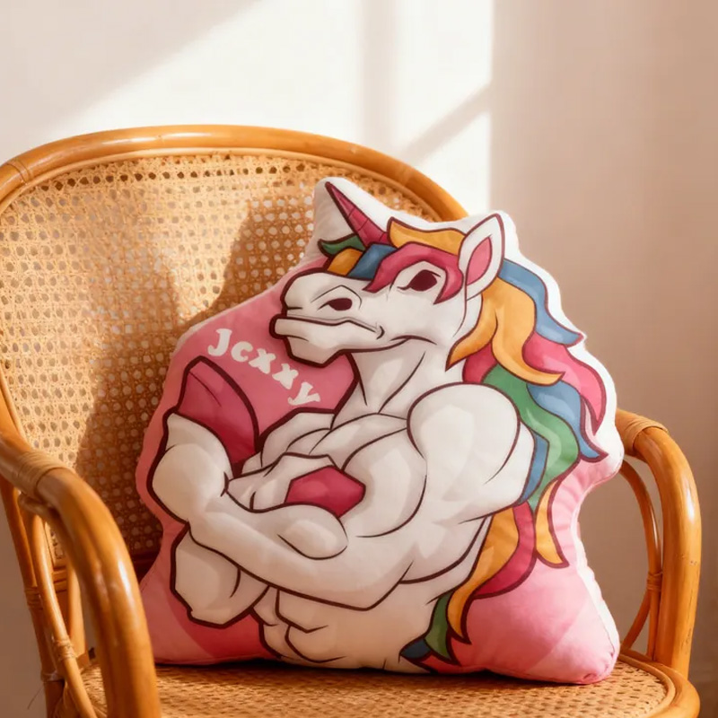 Personalized Fitness Magical Animals Pillow Rainbow Throw Pillow Graphic 3D Print Trainer Fitness Planner Decoration Pillow Exercise Sport Gym Rat Weightlifting Pillow for Kids Gym Lovers
