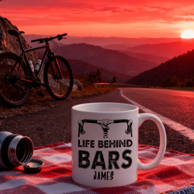 Personalized Life Behind Bars Mug Funny Biker Mugs Biker Gifts Cyclist Mug Women Cyclist Joke Bike Gift For Cyclistsfor Biker Cycling Riding Lovers