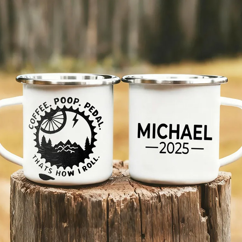 Personalized Mountain Bike This Is How I Roll MTB Cyclist Coffee Poop Pedal Mountain Biker Road Bike for Cycling Riding Lovers