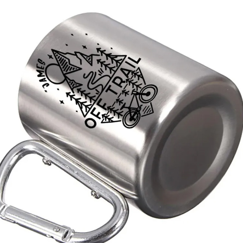 PersonalizedOff Trail Bike Biking Mountain Riding Escape Hiking Carabiner Travel Holiday Camping Stainless Steel Mug Adventure Coffee Cup Tea Mug Gift Birthday for Cycling Riding Lovers