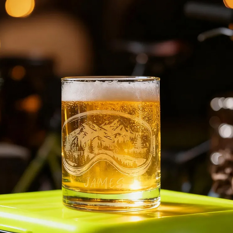 Personalized Cycling Ski Goggles Glasses Skier Snowboarder Whiskey Wine  Beer Glassware Winter Themed Drinkware Snow Sports Gift Mountain Cabin Home Decor Bike Sports Gift Outdoor Road Bike Enthusiasts