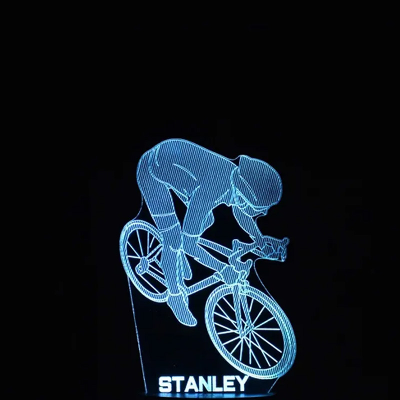 Personalized Racing Bike LED Night Light Custom Name Bicycle Led Lamp Biker Birthday Gift Cyclist Bedroom Decor Cycling Sign Engraved Bike Lamp