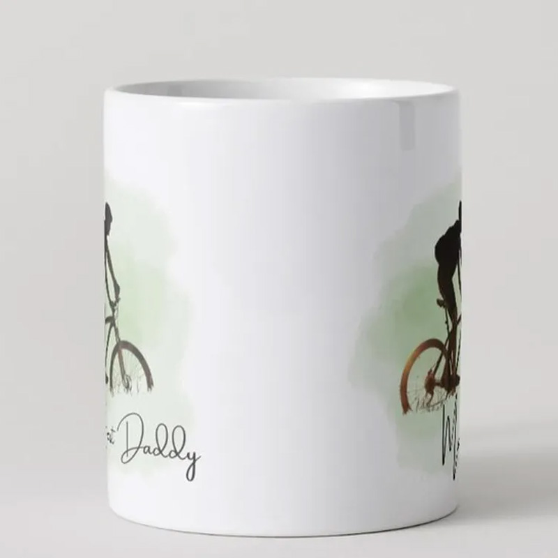 Personalized Cyclist Mug Mountain Bike Silhouette Custom Name for Biker Cycling Riding Lovers
