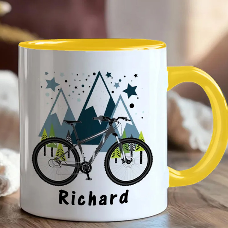 Personalized Cyclist Mug Mountain Bike Gifts Colourful Mug for Biker Friend Birthday for Him or Her for Biker Cycling Riding Lovers