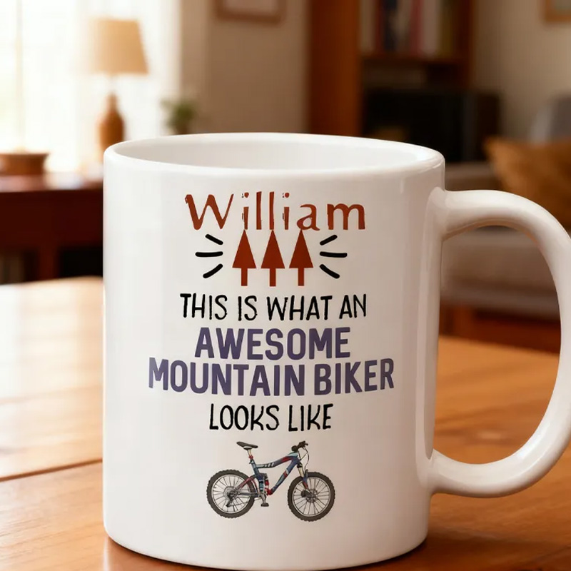 Personalized This Is What An Awesome Mountain Biker Looks Like Mug Cycling Gift