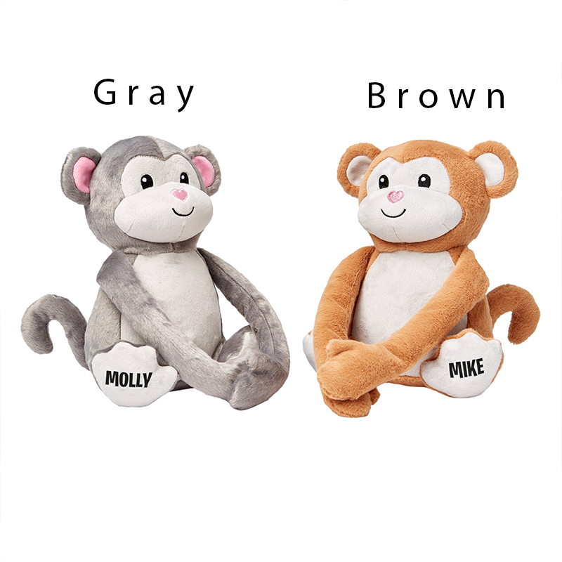 Personalized Hugs and Kisses Monkeys Loving Gift Stuffed Animals for Couples Personalized Gift For Two with Name