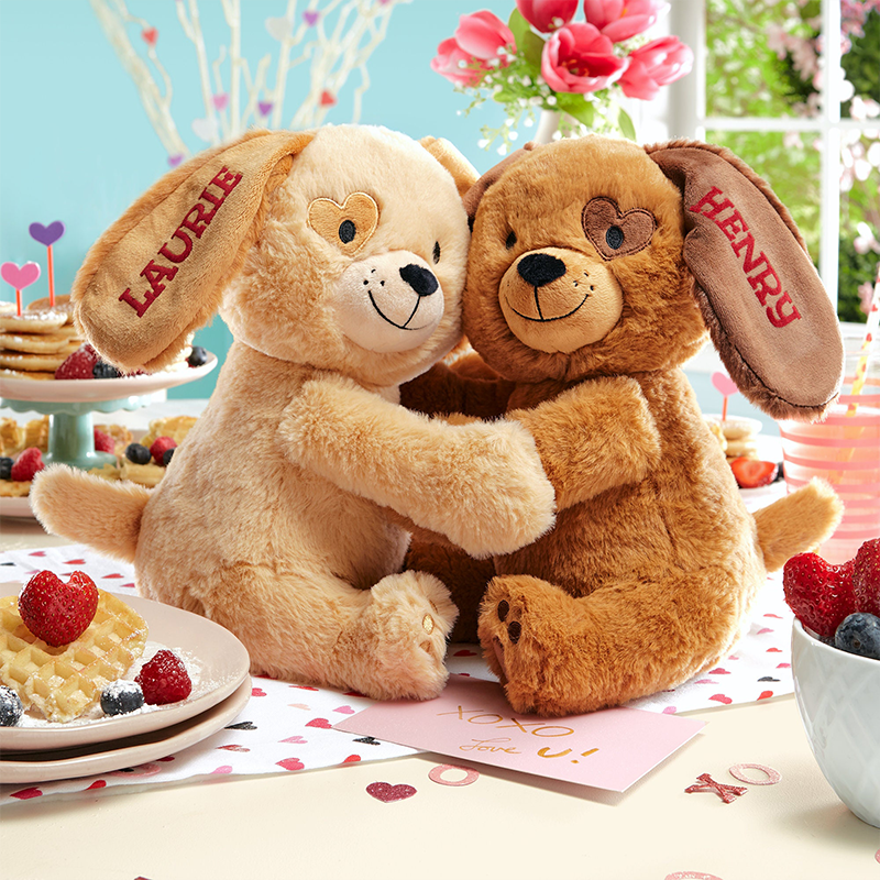 Personalized Hugging Puppies Plush Loving Gift For Couples For Him For Her Personalized Gift for Newlyweds