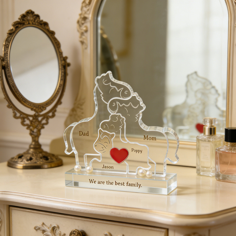 Personalized Acrylic Family Puzzle Adoption Gift Custom Horse Decor Keepsake Family Gift for Equestrain Lovers