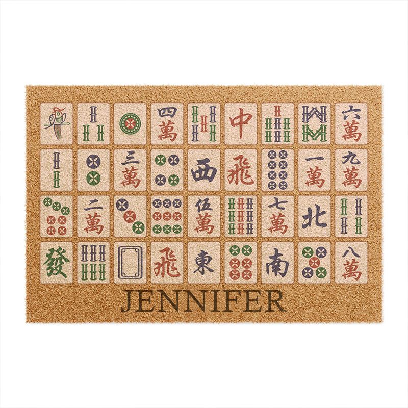 Personalized Mahjong Tiles Welcome Doormat Birthday Gift Mahj House Decor Mahjong Outdoor Mat Mahjong Lover Player Gamer Gift