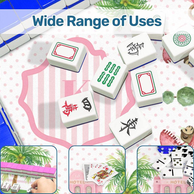 Personalized Lt Pink Palm Beach Inspired Mahjong Mat Personalized Tropical Preppy Game Table Mat Luxury Gift For Mahjong Players Pink and Green Mat for