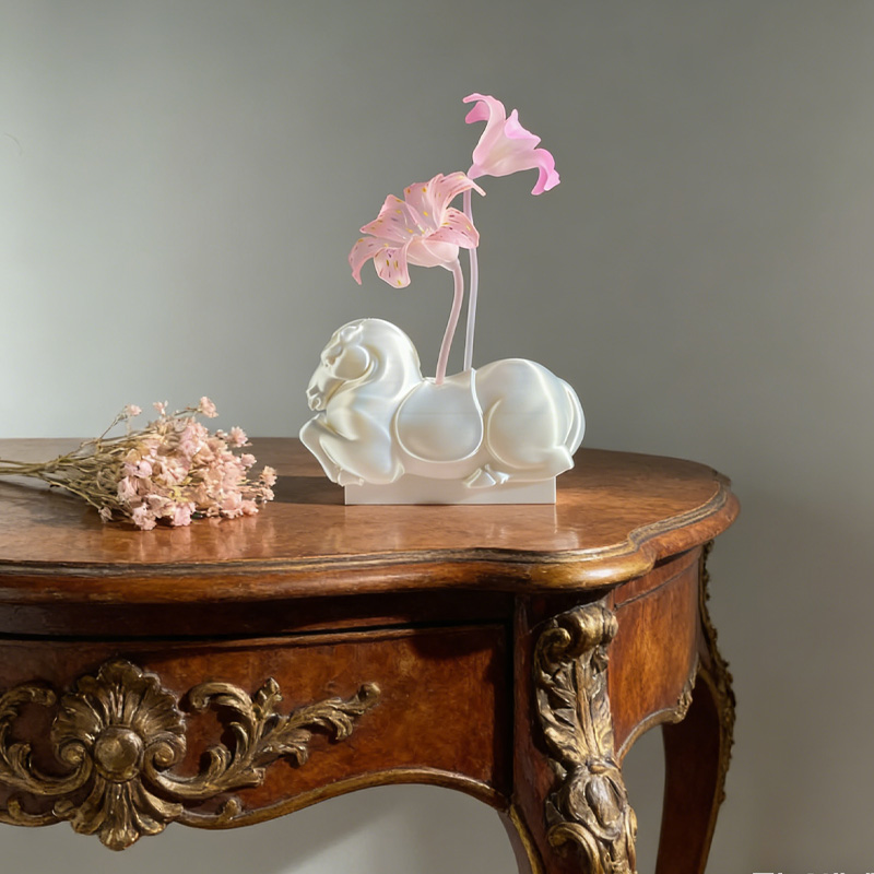 Personalized Flower Horse Stallion Ornaments 3D Print Horse Sculpture Table Decor Gift for Equestrian Riding Lovers
