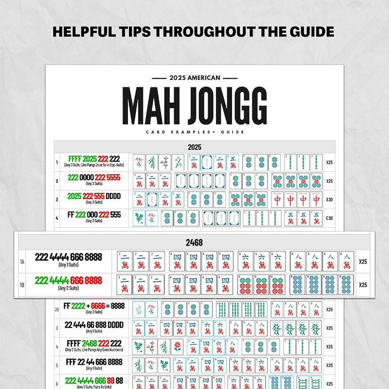 Mahjong 2025 Cheat Sheet 2025 Mahjong Hands Beginner Mahjong Help NMJL 2025 Card Reference American Mahjong Mahjong Gift