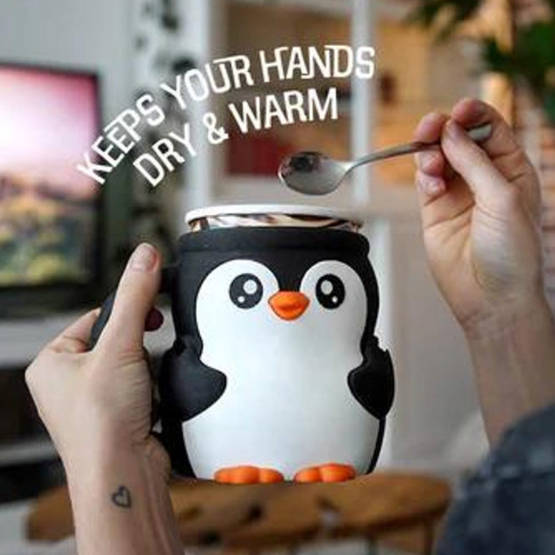 Penguin Ice Cream Pint Holder 3D Printed with Spoon Slots & Snack Drawer