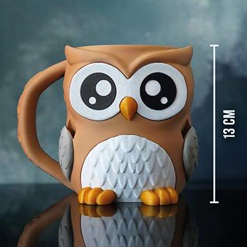 Owl Ice Cream Pint Holder 3D Printed with Spoon Slots & Snack Drawer
