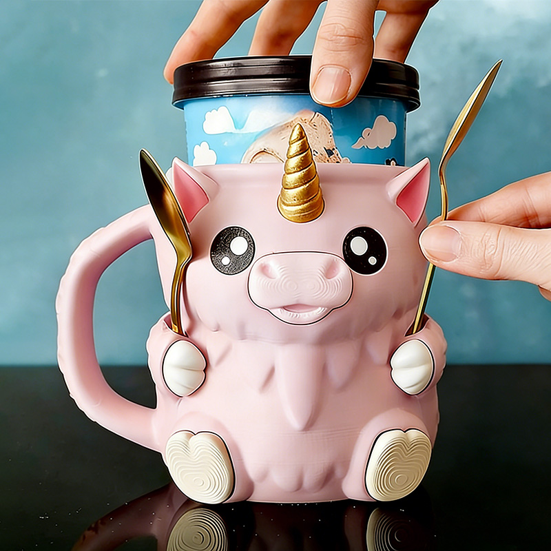 Dream Horse Ice Cream Pint Holder 3D Printed with Spoon Slots & Snack Drawer