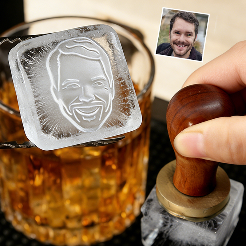 Personalized Photo Face Copper Ice Cube Stamp Whiskey Stamp Ice Stamp Custom Bar Stamp Brass Mold for Ice  Business Logo Stamp Ice Stamp