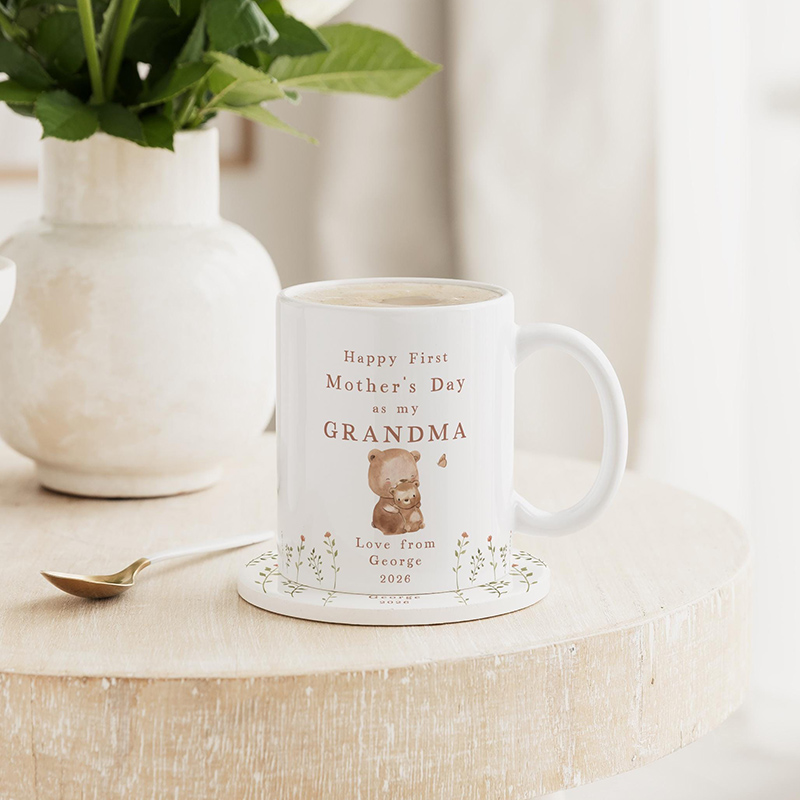 Personalized Mother's Day Ceramic Gift Set for New Nana Nanna Nannie Nanny Nan First Mothers Day Nana Mug & Coaster Gift