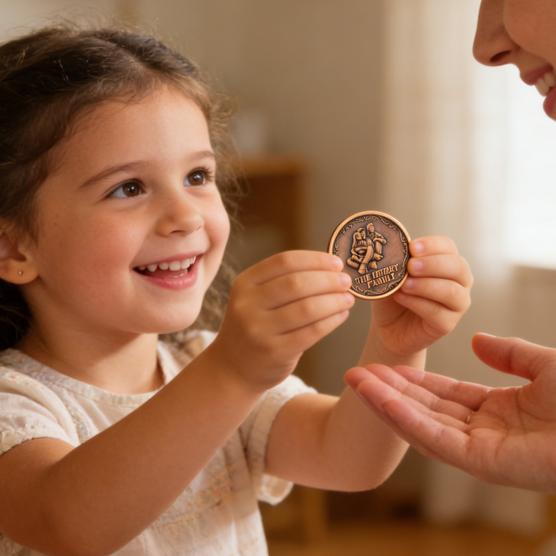Personalized Family Photo Retro Commemorative Coin with Text Birthday Anniversary Daily Use Gift for Family