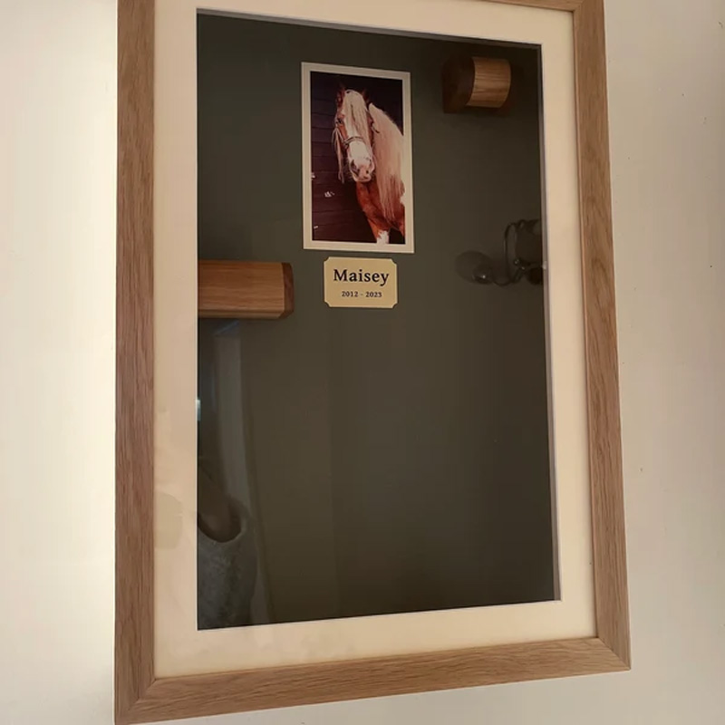 Personalized Horse Memorial Shadow Box Custom Halter Keepsake Frame with Photo Engraved Plaque Horse Remembrance Gift for Equestrain Lovers