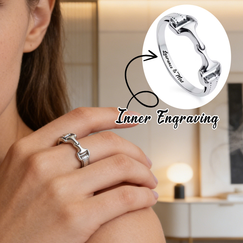 Personalized Sterling Silver Snaffle Bit Ring Equestrian Jewelry Gift for Equestrain Lovers