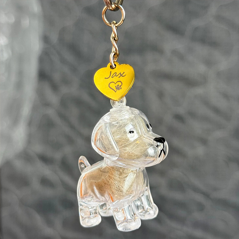 Personalized Pet Hair Keepsake Fur Storage Decoration Souvenir Keychain Pendant Pet Souvenir