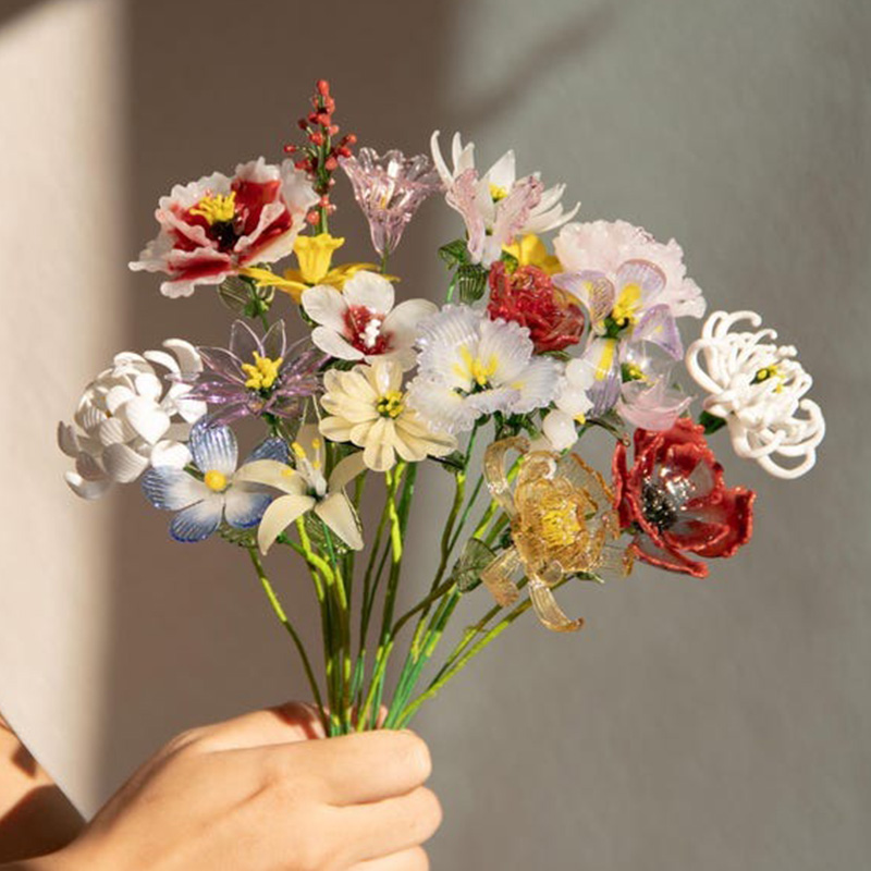 Personalized Glass Birthday Flowers Mother's Day Gifts Handcrafted Birth Flowers